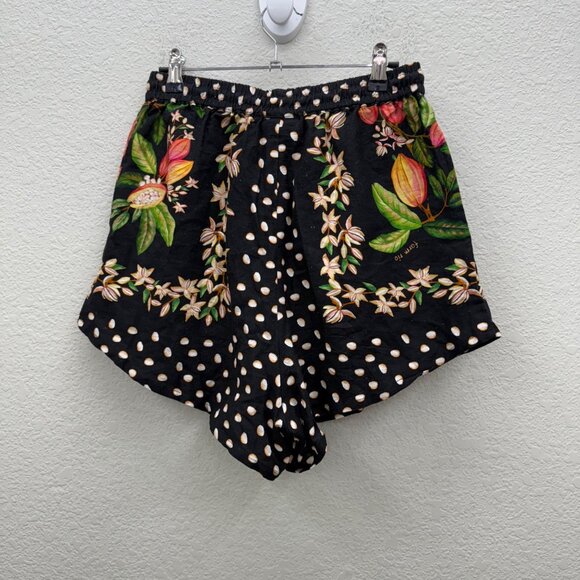 Farm Rio Cocoa Paradise Black Floral Hi Rise Shorts 300575 Womens size Small - Picture 9 of 12
